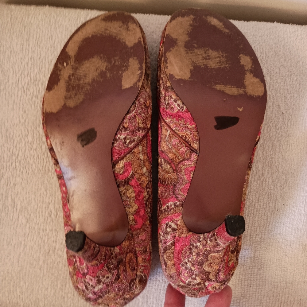 Elegant Red Brown Peep-Toe Heels 9 M - Picture 8 of 11